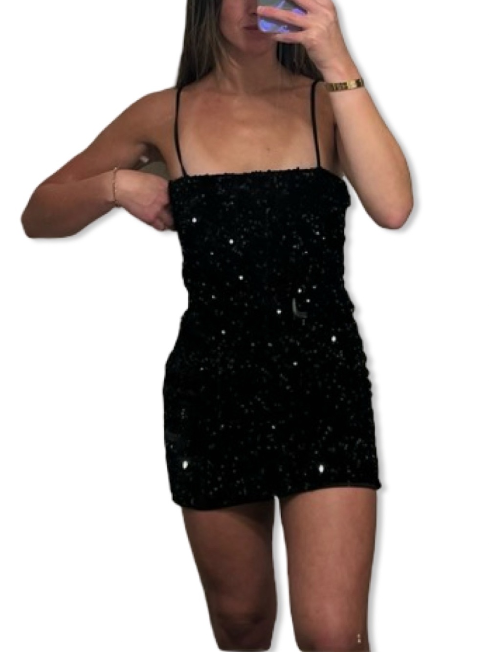 Forever 21 Black Sequin Mini Cocktail Party Dress | Bodycon Sleevless | NWT
